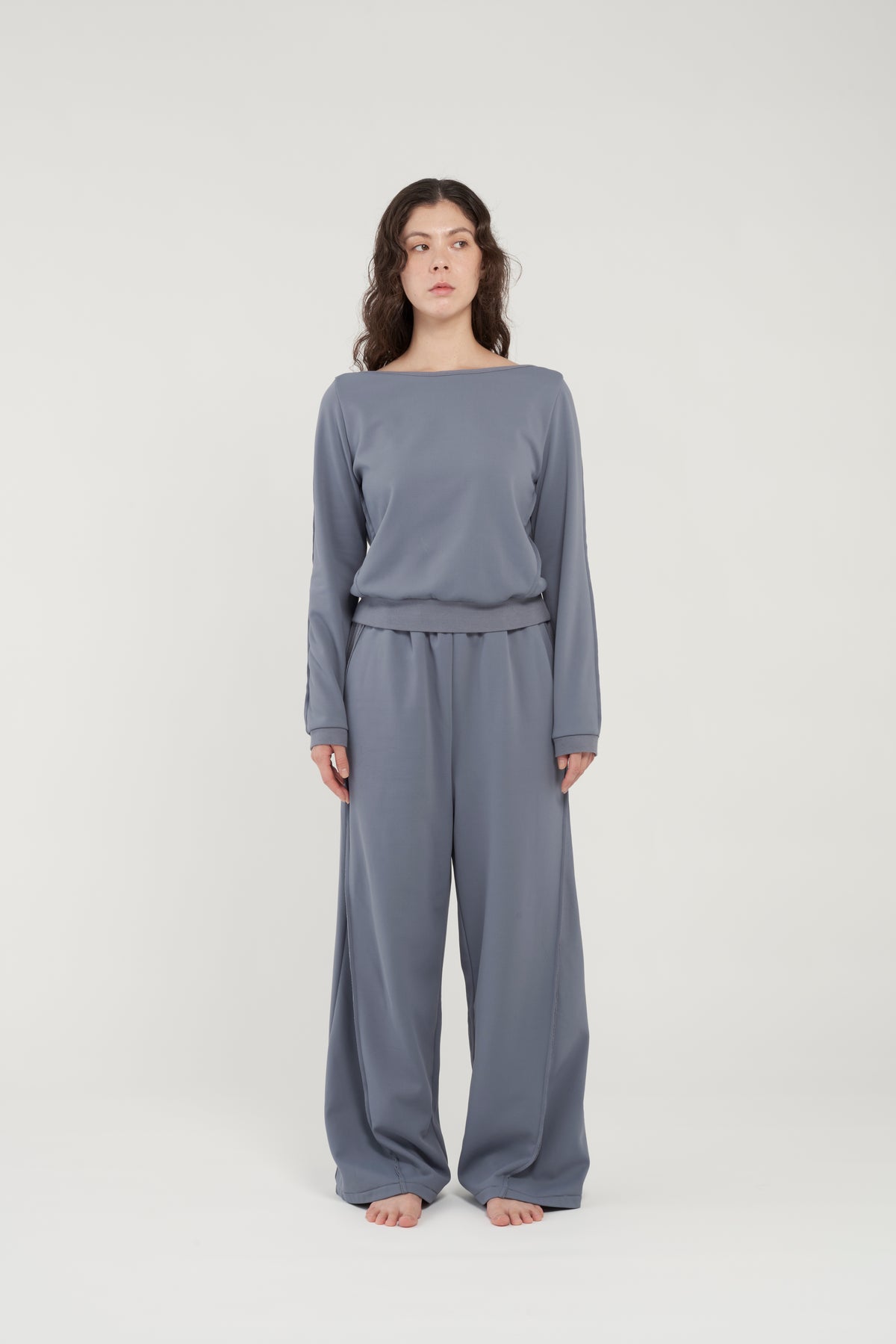 フェザースウェット ボートネック BlueGray