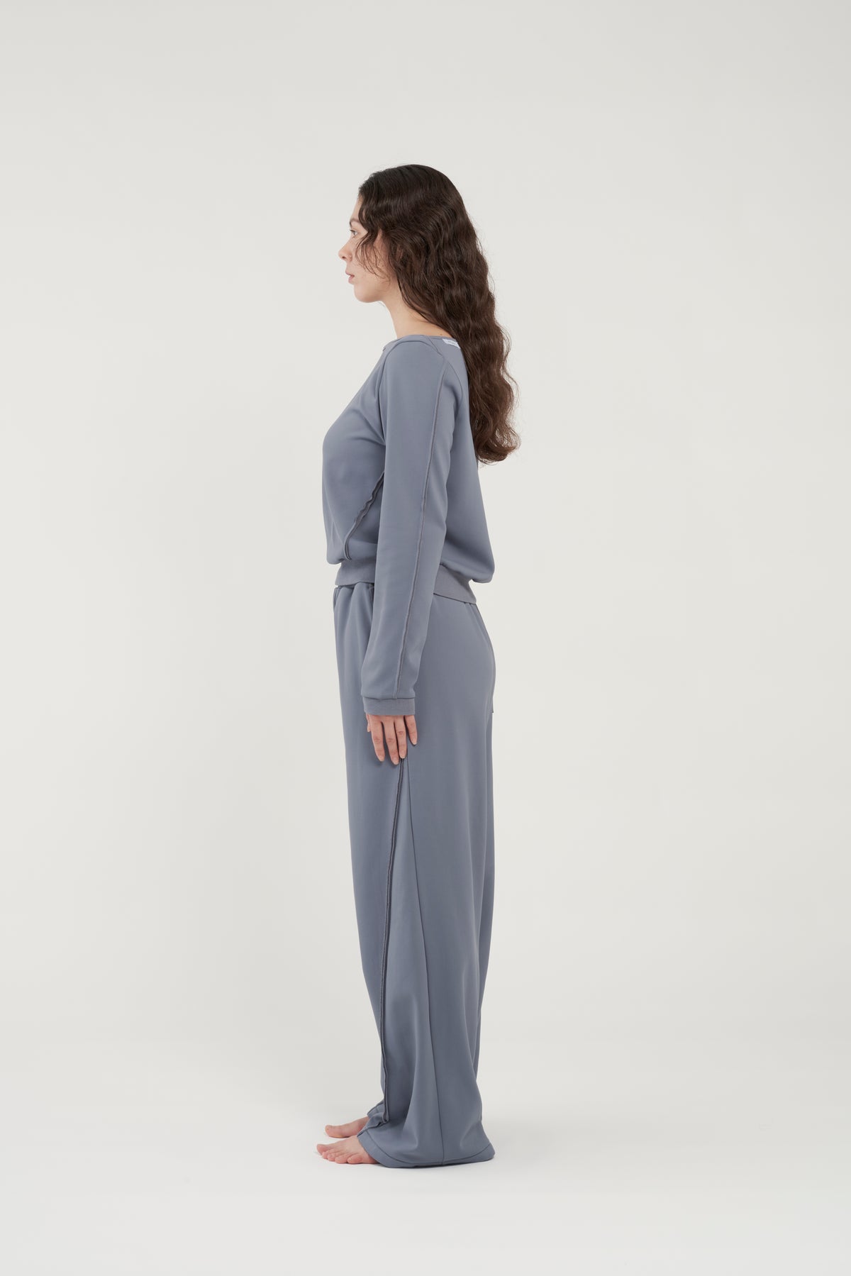 フェザースウェット ボートネック BlueGray