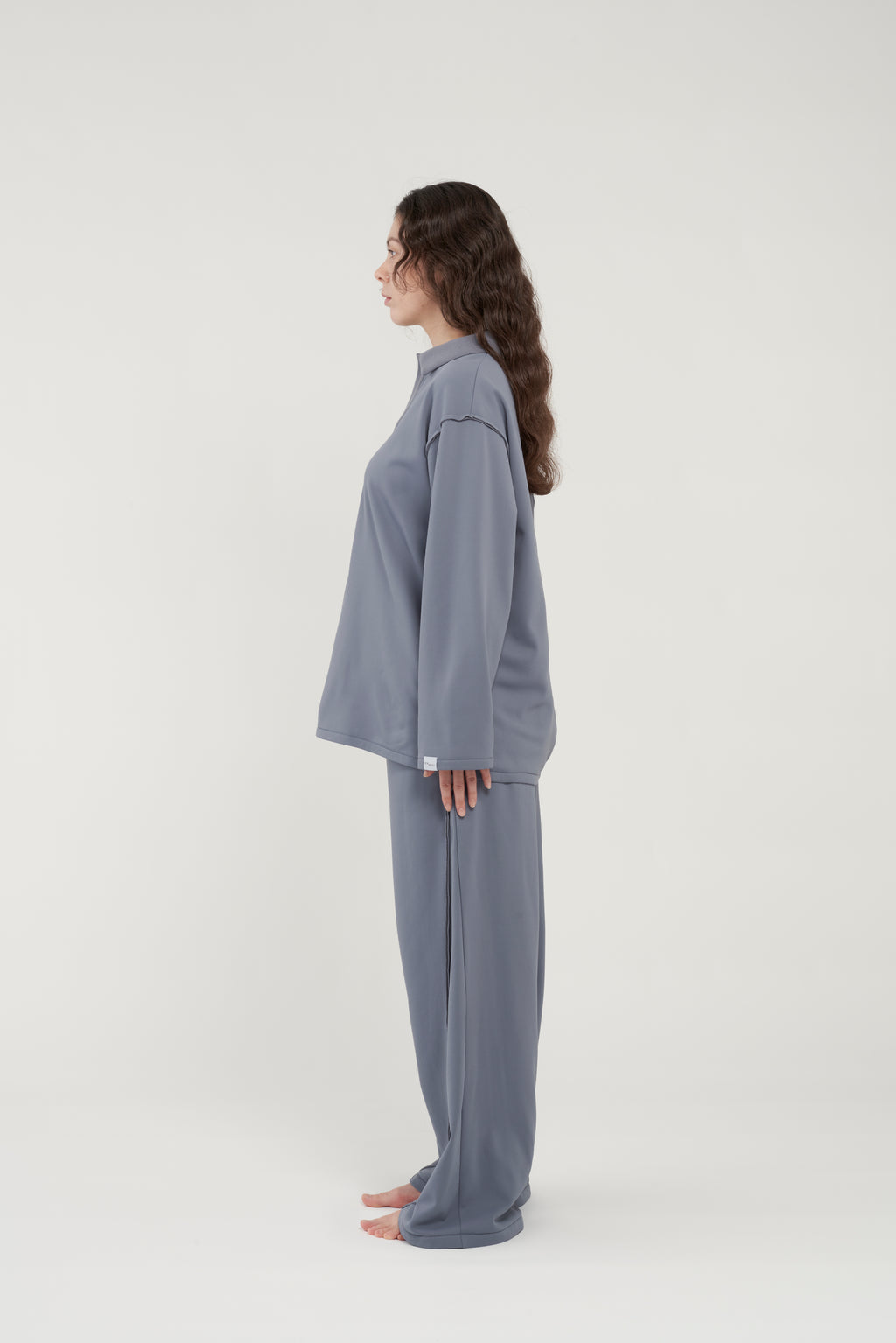 フェザースウェット ラガーシャツ BlueGray
