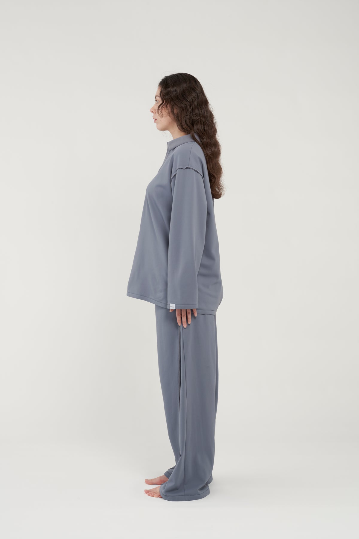 フェザースウェット ラガーシャツ BlueGray