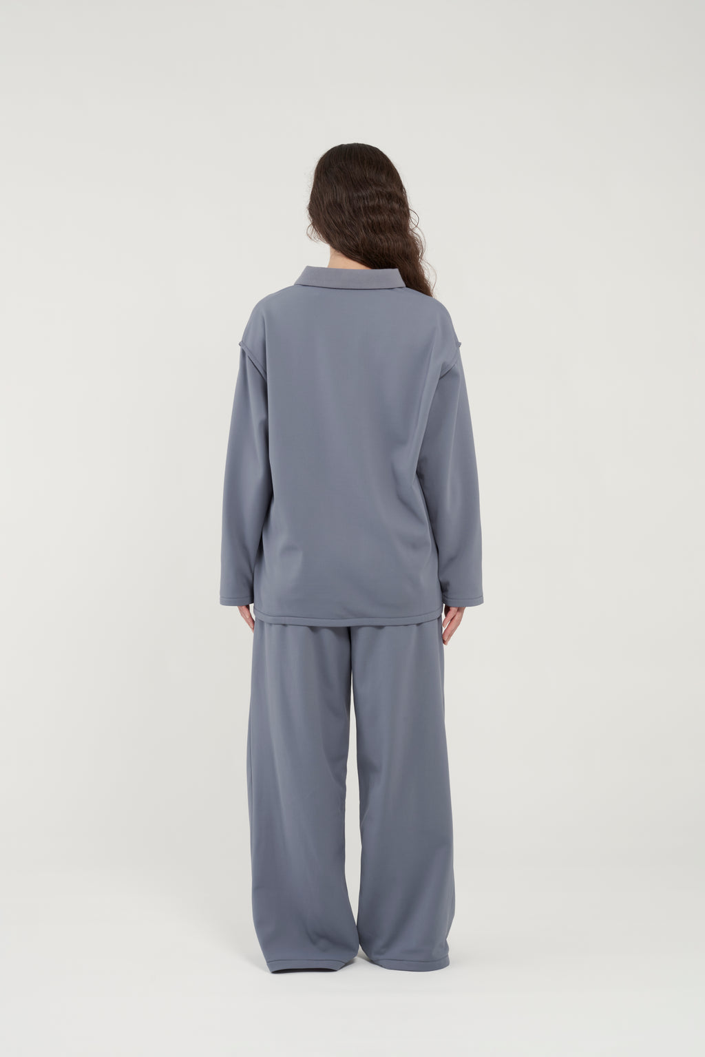 フェザースウェット ラガーシャツ BlueGray