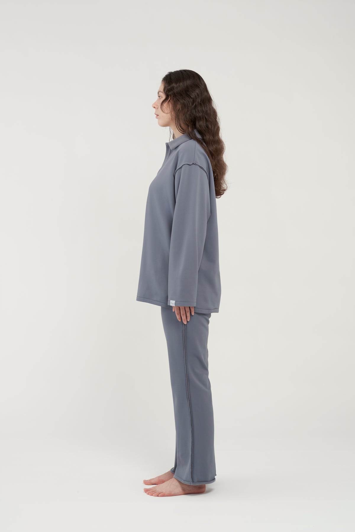 フェザースウェット ラガーシャツ BlueGray