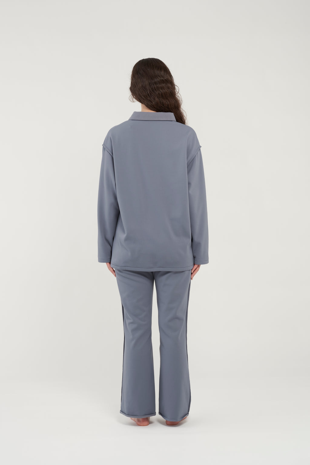 フェザースウェット ラガーシャツ BlueGray