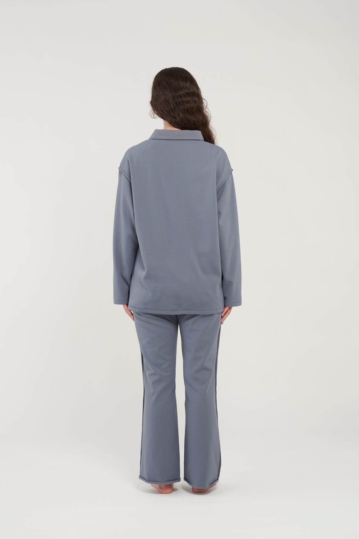 フェザースウェット ラガーシャツ BlueGray